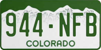 CO license plate 944NFB