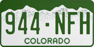 CO license plate 944NFH