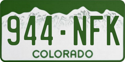 CO license plate 944NFK