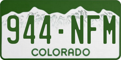 CO license plate 944NFM
