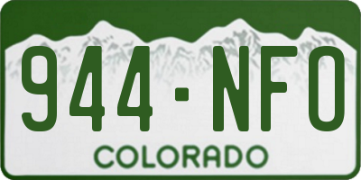 CO license plate 944NFO