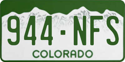 CO license plate 944NFS