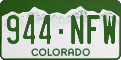 CO license plate 944NFW