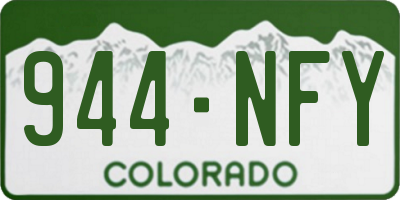 CO license plate 944NFY