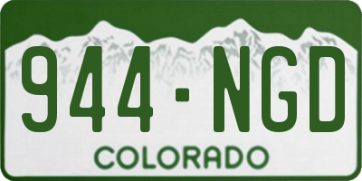 CO license plate 944NGD