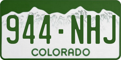 CO license plate 944NHJ