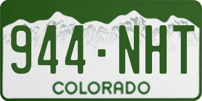 CO license plate 944NHT