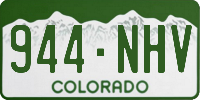 CO license plate 944NHV