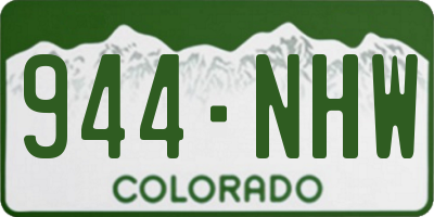 CO license plate 944NHW