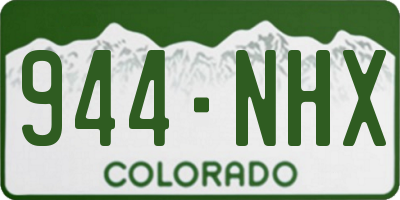 CO license plate 944NHX