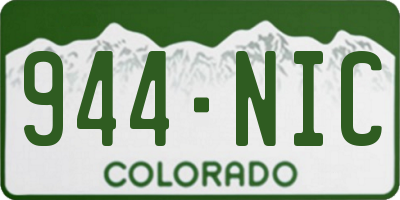 CO license plate 944NIC