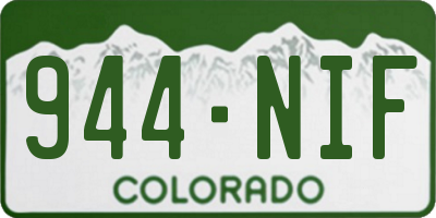 CO license plate 944NIF