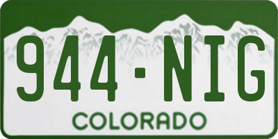 CO license plate 944NIG
