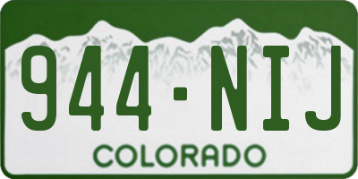 CO license plate 944NIJ