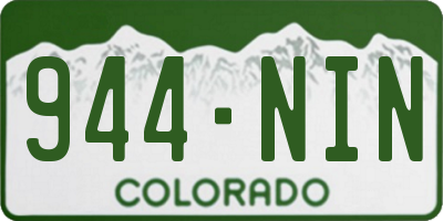 CO license plate 944NIN