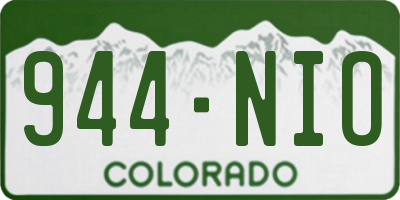 CO license plate 944NIO