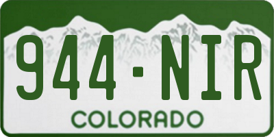 CO license plate 944NIR