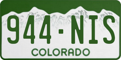 CO license plate 944NIS