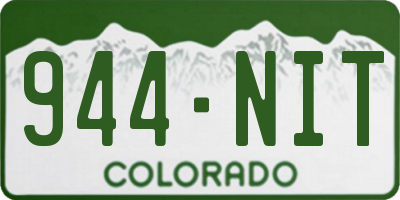CO license plate 944NIT