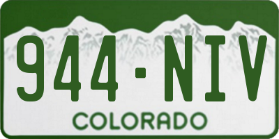 CO license plate 944NIV