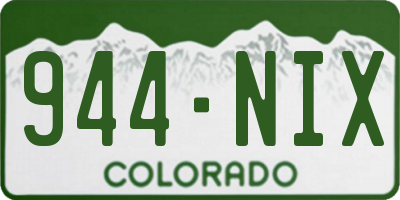 CO license plate 944NIX