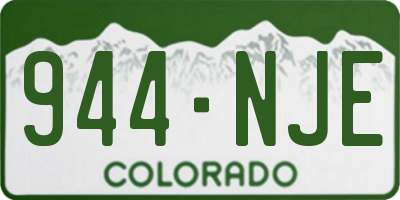 CO license plate 944NJE