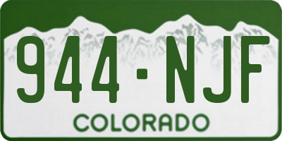 CO license plate 944NJF