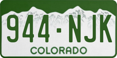 CO license plate 944NJK