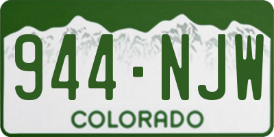 CO license plate 944NJW