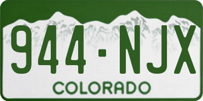 CO license plate 944NJX