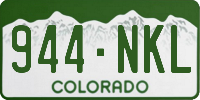 CO license plate 944NKL