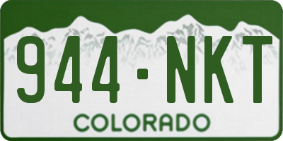CO license plate 944NKT