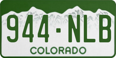 CO license plate 944NLB