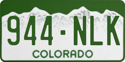 CO license plate 944NLK