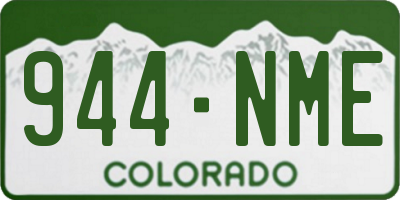 CO license plate 944NME