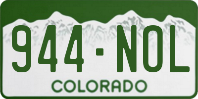 CO license plate 944NOL