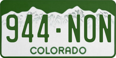 CO license plate 944NON