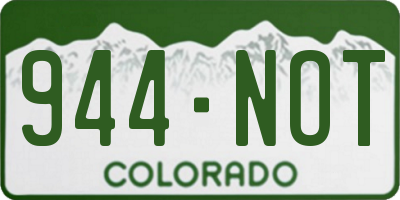 CO license plate 944NOT