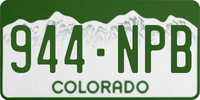 CO license plate 944NPB