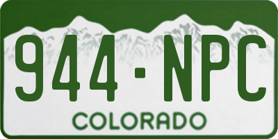 CO license plate 944NPC