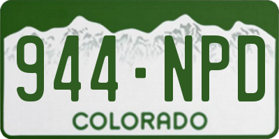 CO license plate 944NPD