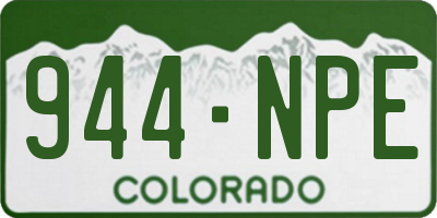 CO license plate 944NPE