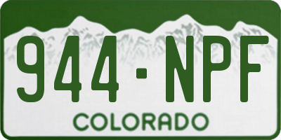 CO license plate 944NPF