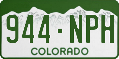 CO license plate 944NPH