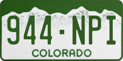 CO license plate 944NPI