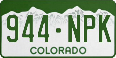 CO license plate 944NPK
