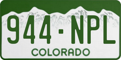 CO license plate 944NPL
