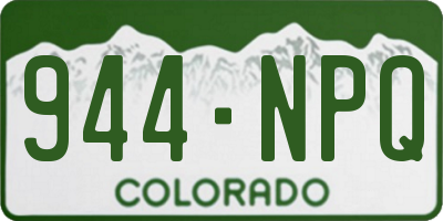 CO license plate 944NPQ