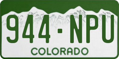 CO license plate 944NPU