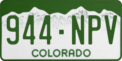 CO license plate 944NPV
